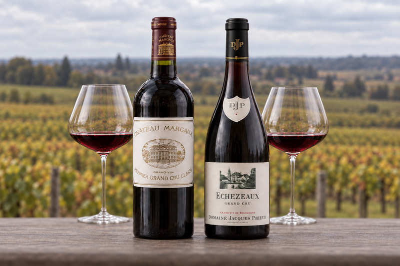 Бордо среща Бургундия: Château Margaux 2010 и Échezeaux Grand Cru 2015