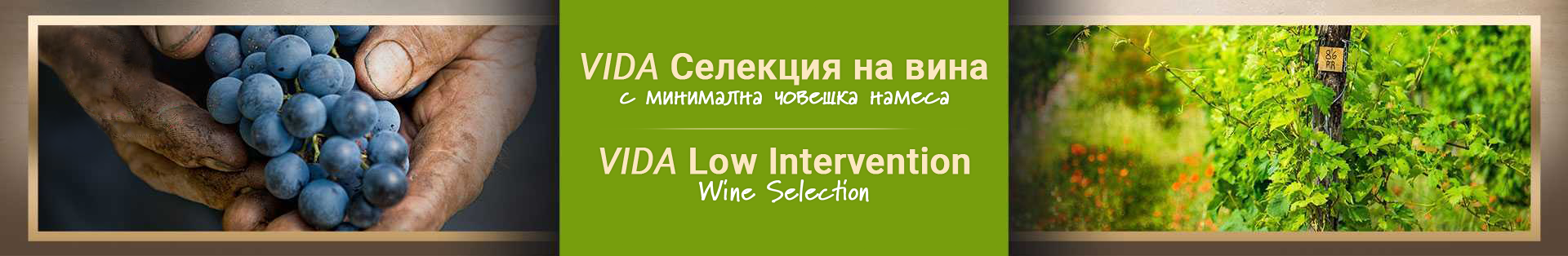 VIDA Селекция на вина с минимална човешка намеса / VIDA Low Intervention Wine Selection