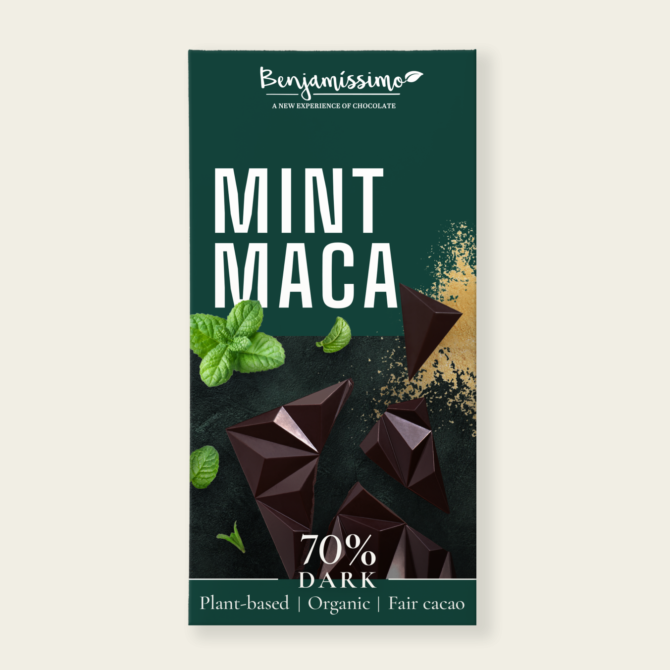 Benjamissimo Dark 70% Mint Maca, шоколад 60 гр