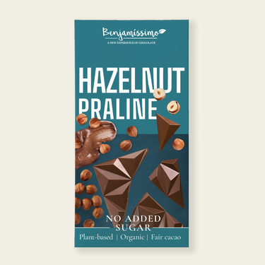 Benjamissimo BIO Praline chocolate with hazelnut paste, no added sugar, 60g