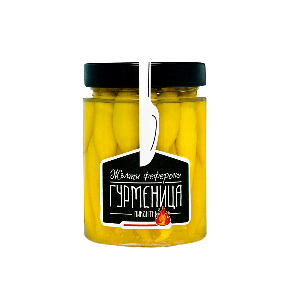 Gourmenitsa Hot Yellow Pepperoncini, 310 g
