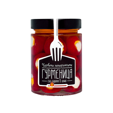 Гурменица Червени пеперончини със сирене, 330 гр.