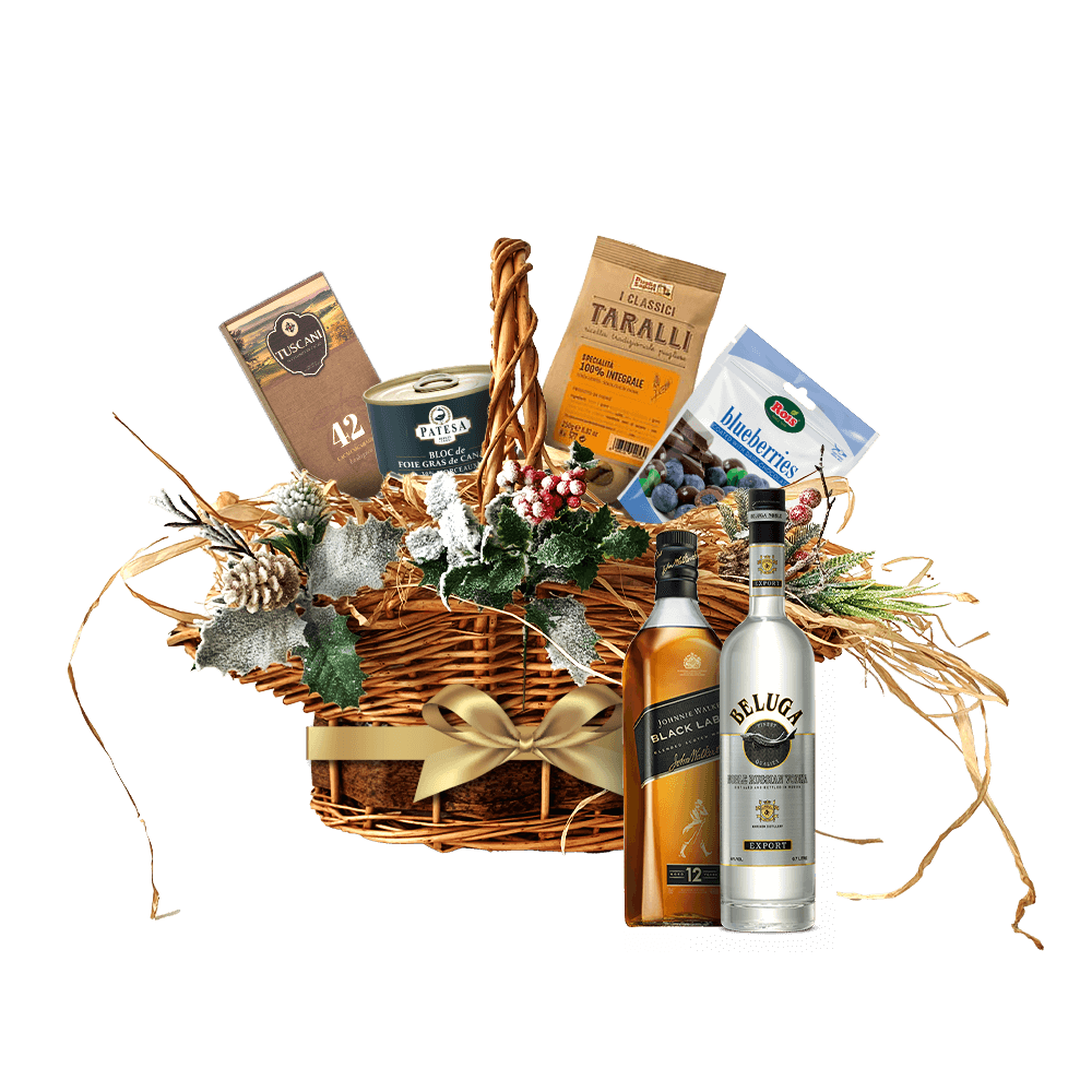 Gift basket VIDA with whiskey and vodka