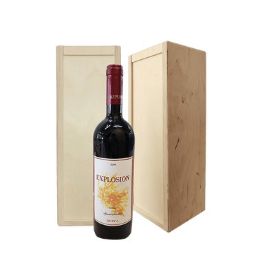 Explosion Syrah 2008 Syntica in a wooden box
