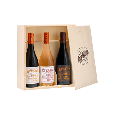 Wooden box Zitara by Four Friends Chardonnay + Rose + Mavrud