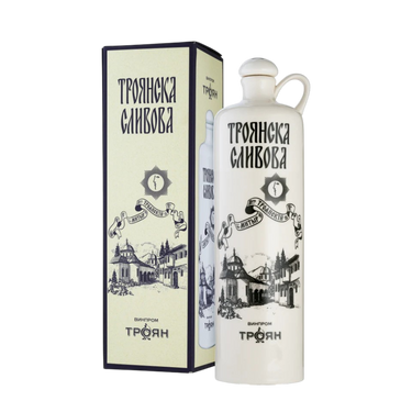 Troyan Plum Rakia 10 Years Porcelain Bottle, 0.7 L