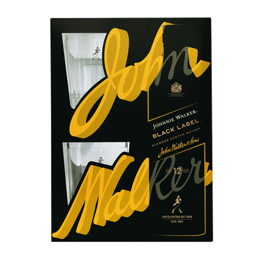 Johnnie Walker BLACK label 0.7 с две ниски чаши