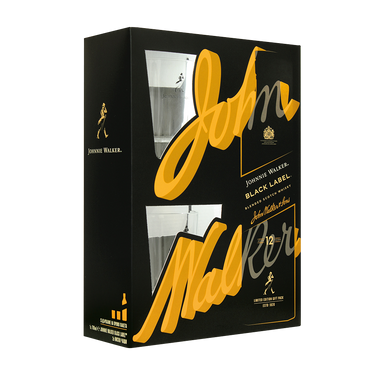 Johnnie Walker BLACK label 0.7 с две ниски чаши