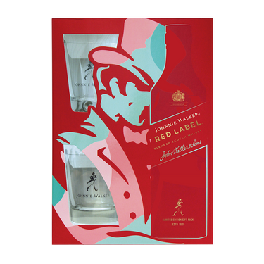 Johnnie Walker red label 0.7 с две ниски чаши