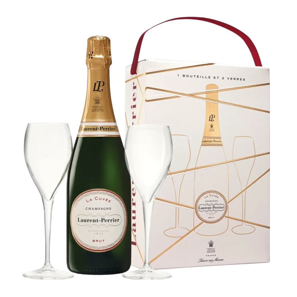 La Cuvée Brut NV gift box with 2 glasses, Laurent-Perrier 0.75