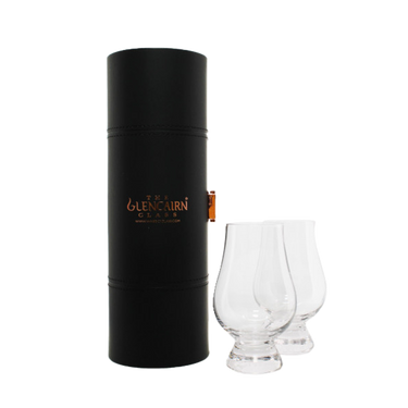Leather box Glencairn set with 2 Glencairn glasses