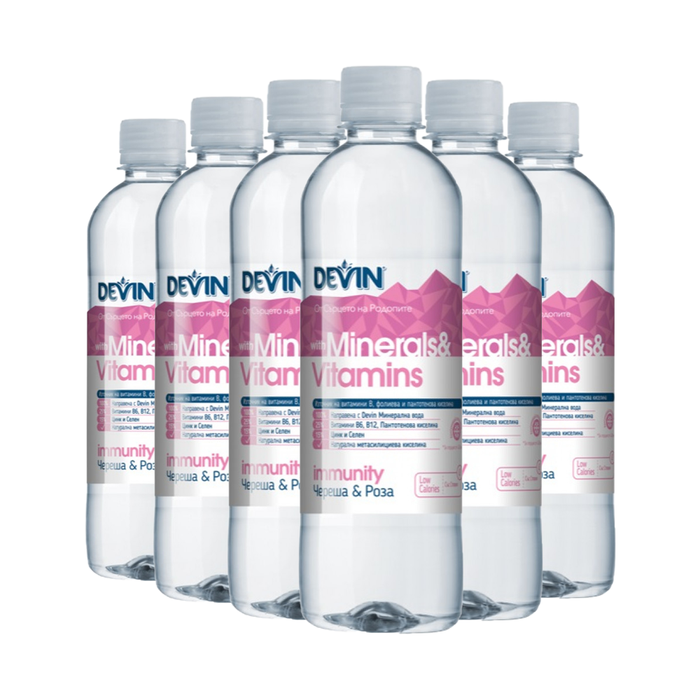 Devin Minerals & Vitamins, Череша & Роза 0.425 л - 6 бр.