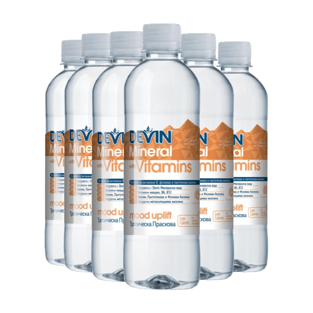Devin Minerals & Vitamins, Тропическа Праскова 0.425 л - 6 бр.