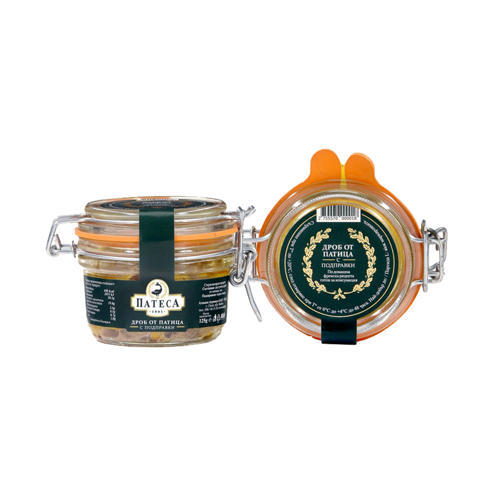 Duck liver pâté with spices, Patesa 125 g