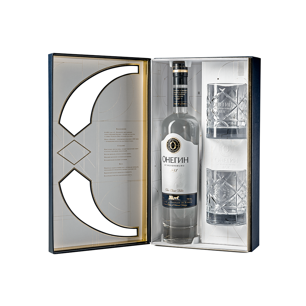 Onegin Vodka Gift Box with 2 glasses