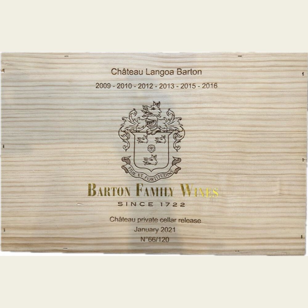 Chateau Langoa Barton Вертикална Колекционерска дървена кутия  x 6, 0.75
